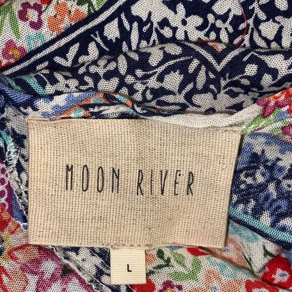 Moon River ANTHROPOLOGIE Floral Handkerchief Asymmetrical Dress - Picture 6 of 9